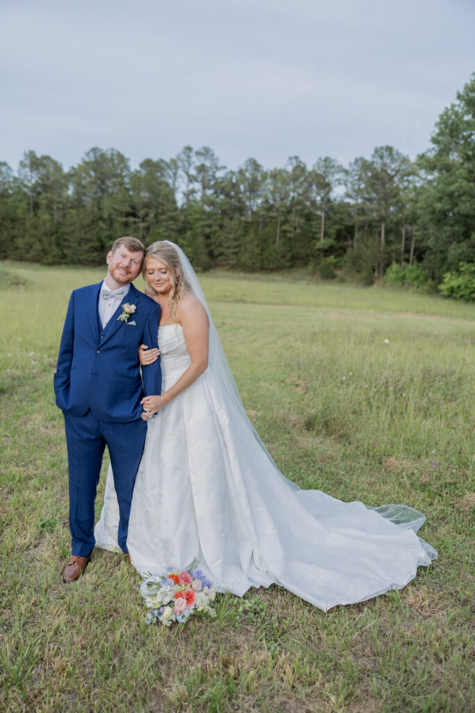 Bride and Groom at a wedding in Starkville, Mississippi at The Hill and Moor.