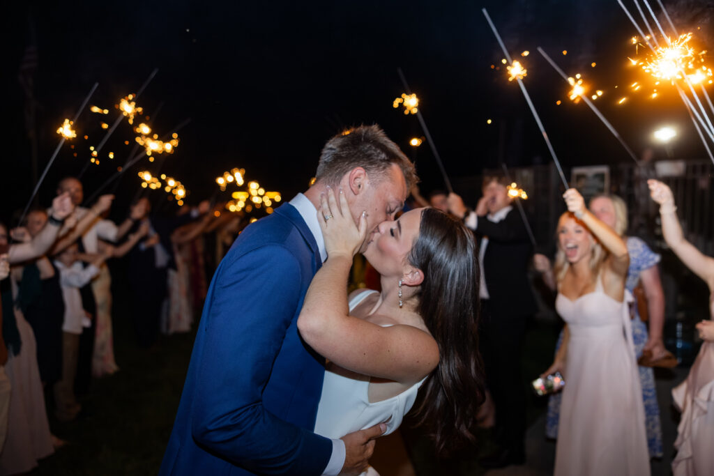 bride and groom doing a sparkler exit at destination wedding in Nashville