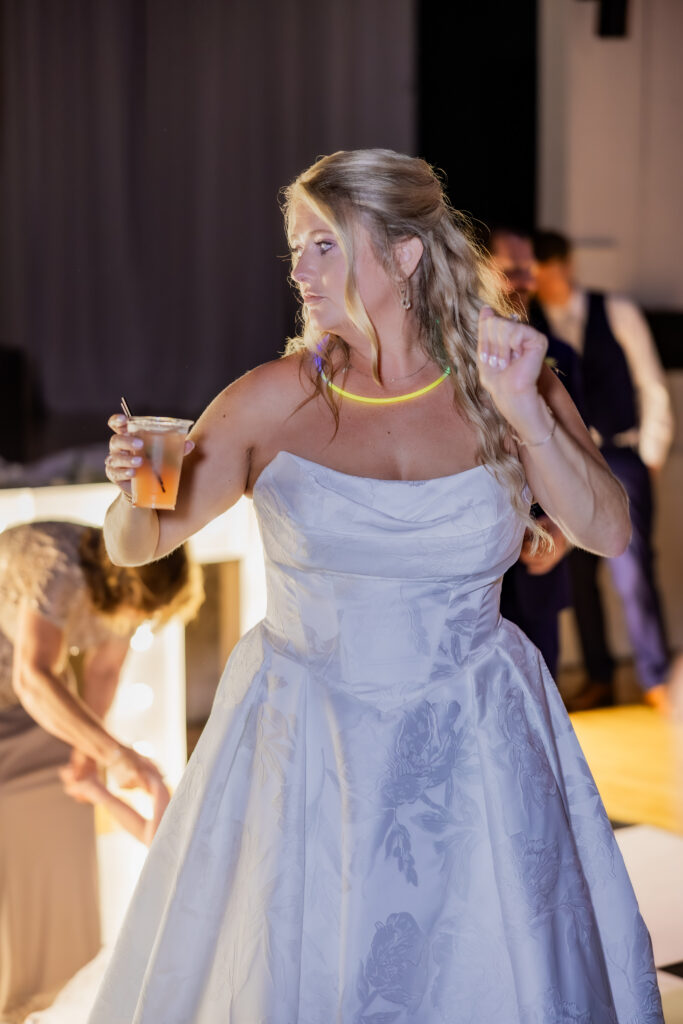 Bride and Groom dancing at their wedding in Starkville, Mississippi at The Hill and Moor.