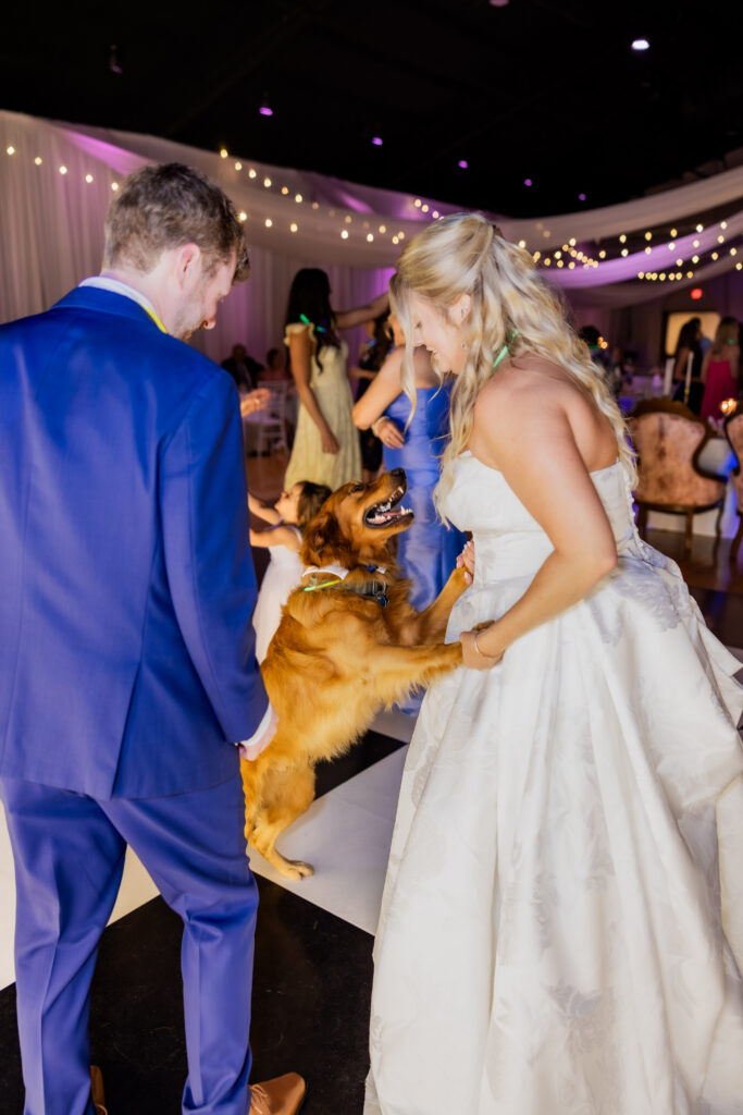 Bride and Groom dancing at their wedding in Starkville, Mississippi at The Hill and Moor.