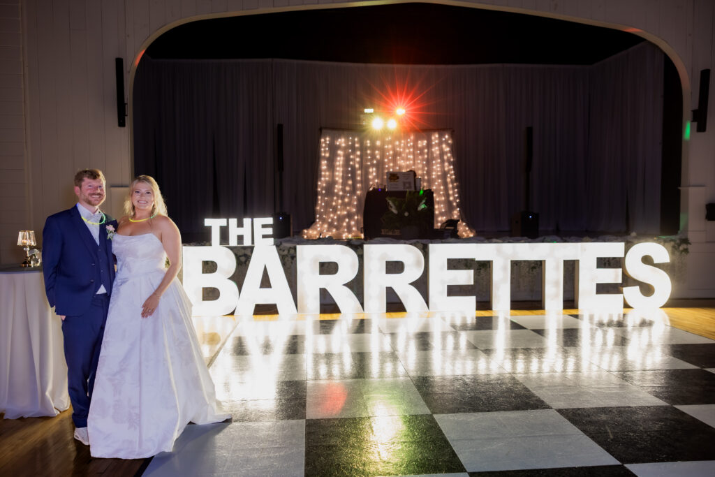 Bride and Groom dancing at their wedding in Starkville, Mississippi at The Hill and Moor.