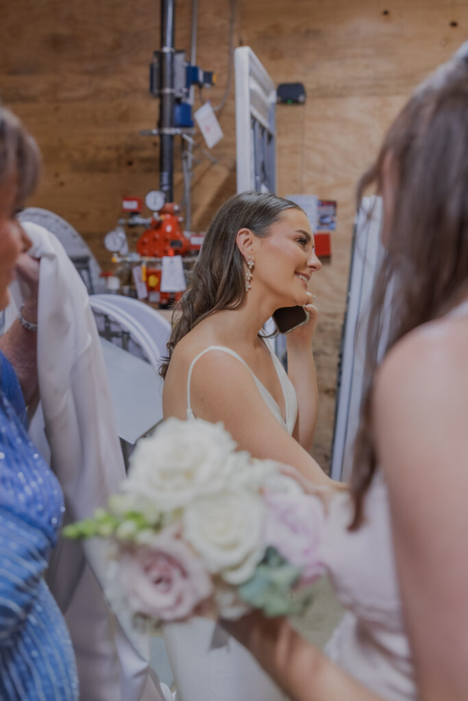 Bride getting ready at a destination wedding in nashville