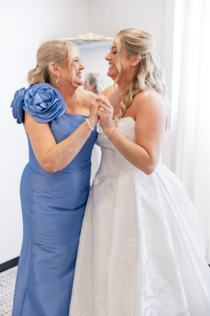 Bride getting ready at a wedding in Starkville, Mississippi at The Hill and Moor.