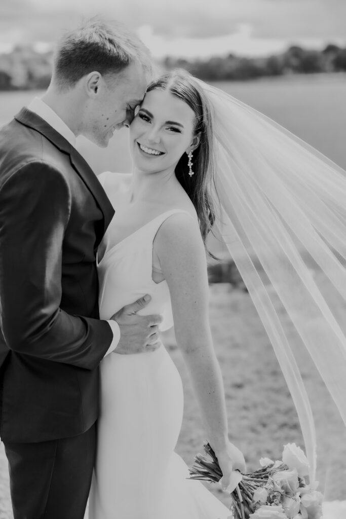 Bride and Groom taking picture at destination wedding in Nashville