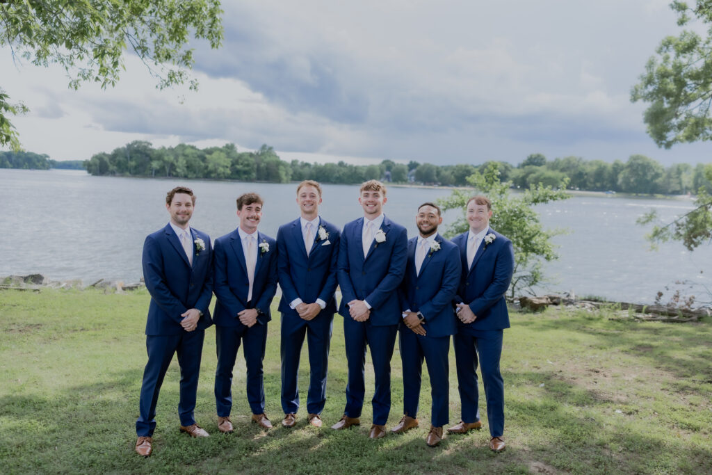 Bridal Party taking picture at destination wedding in Nashville