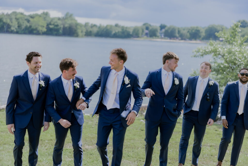 Bridal Party taking picture at destination wedding in Nashville