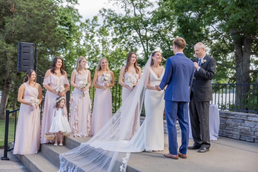 ceremony picture of bride and groom at destination wedding in Nashville