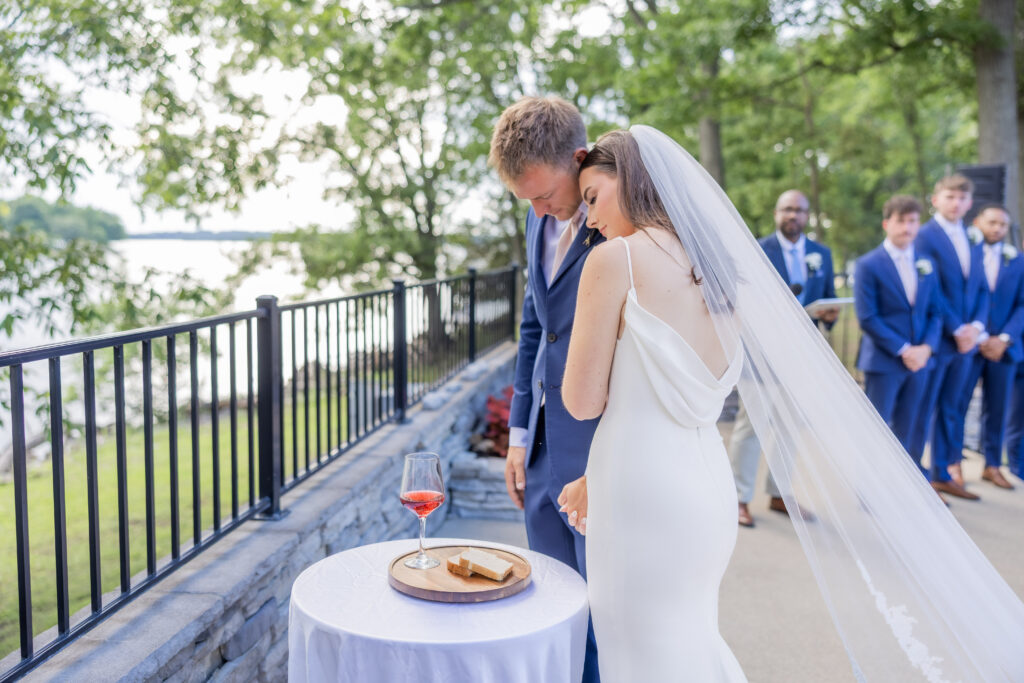 ceremony picture of bride and groom at destination wedding in Nashville