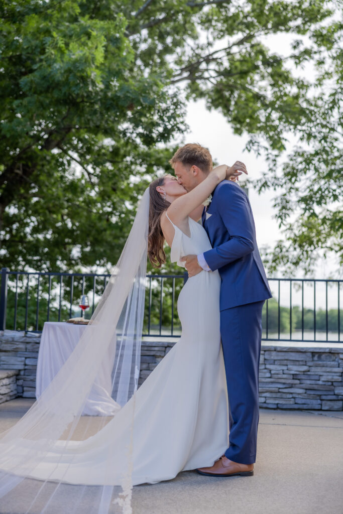 ceremony picture of bride and groom at destination wedding in Nashville