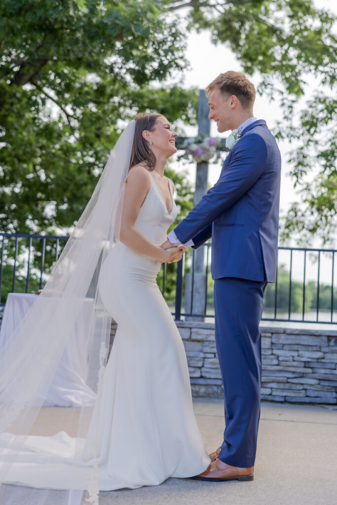 ceremony picture of bride and groom at destination wedding in Nashville