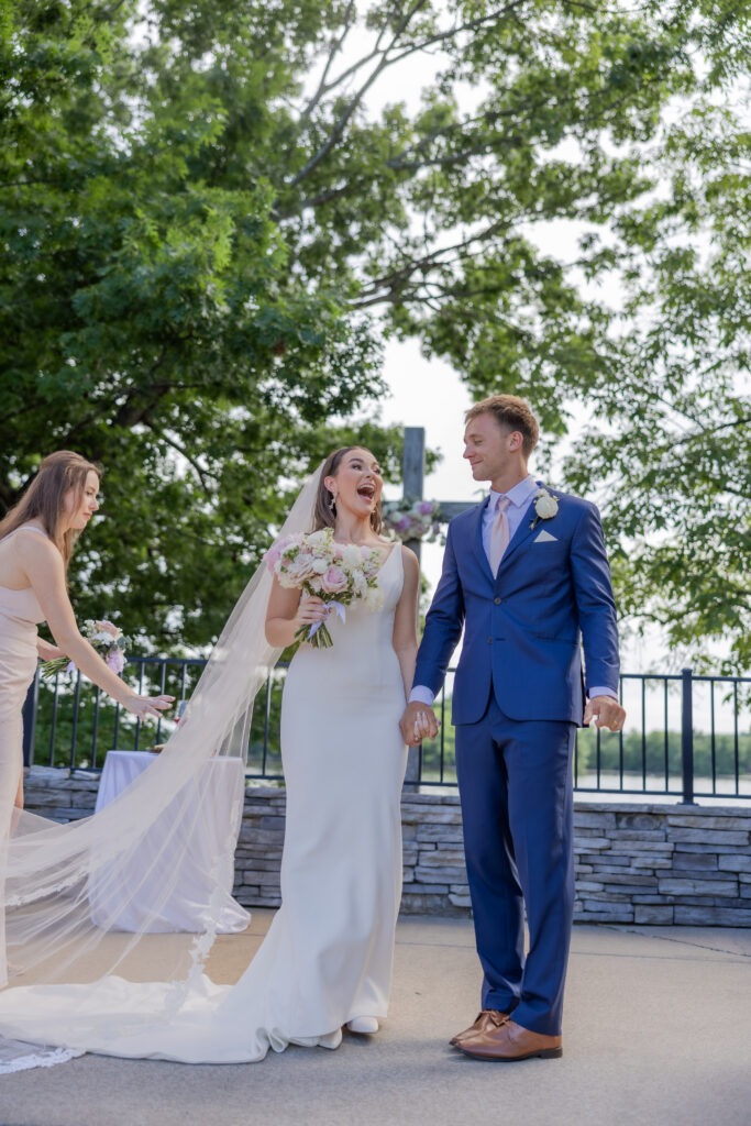 ceremony picture of bride and groom at destination wedding in Nashville