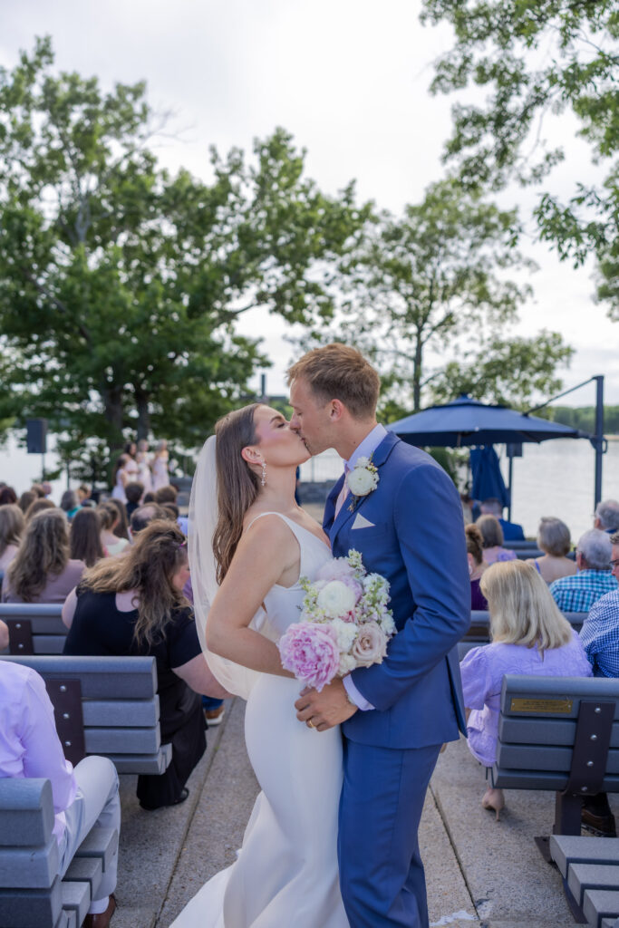ceremony picture of bride and groom at destination wedding in Nashville