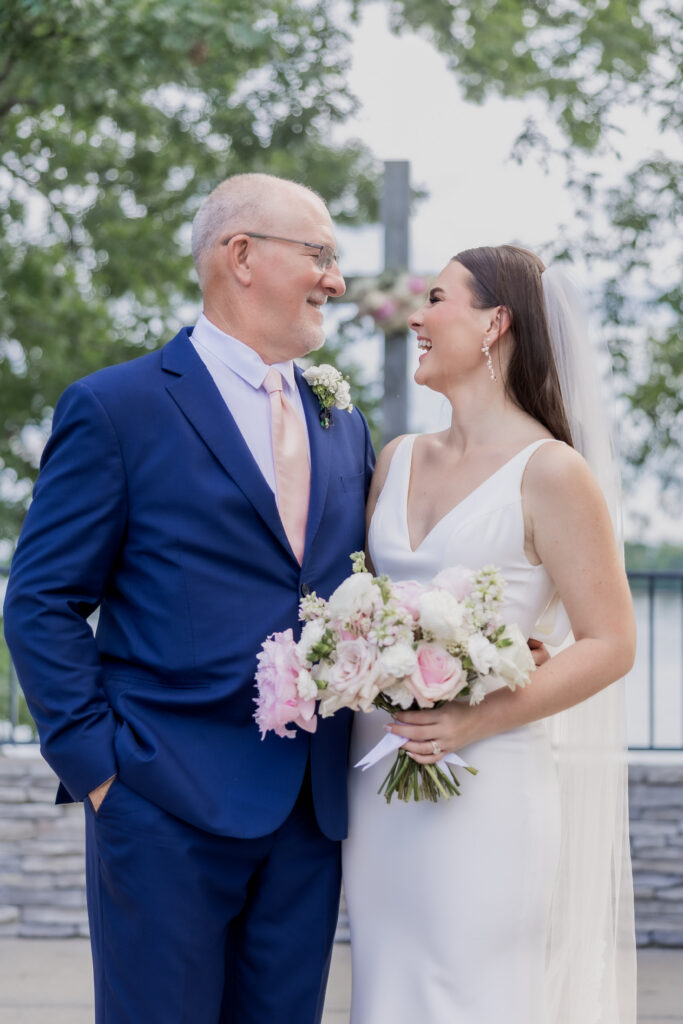 bride and dad at destination wedding in Nashville