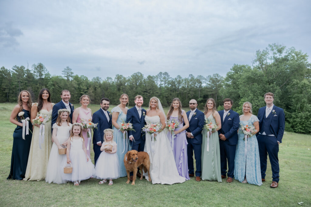 Bridal Party at a wedding in Starkville, Mississippi at The Hill and Moor.