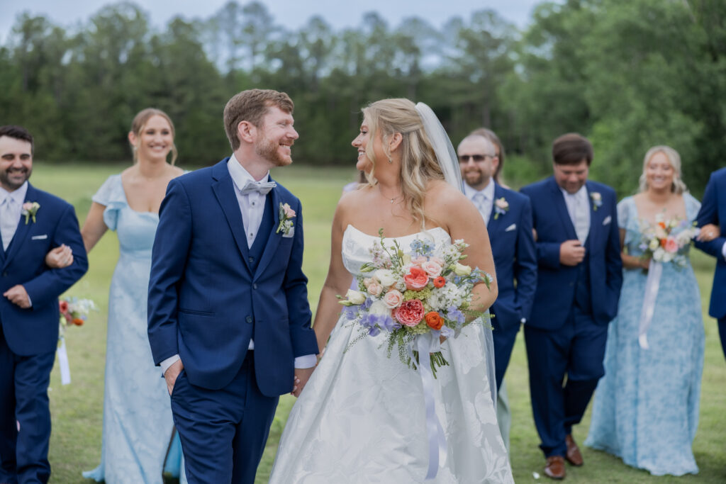 Bridal Party at a wedding in Starkville, Mississippi at The Hill and Moor.