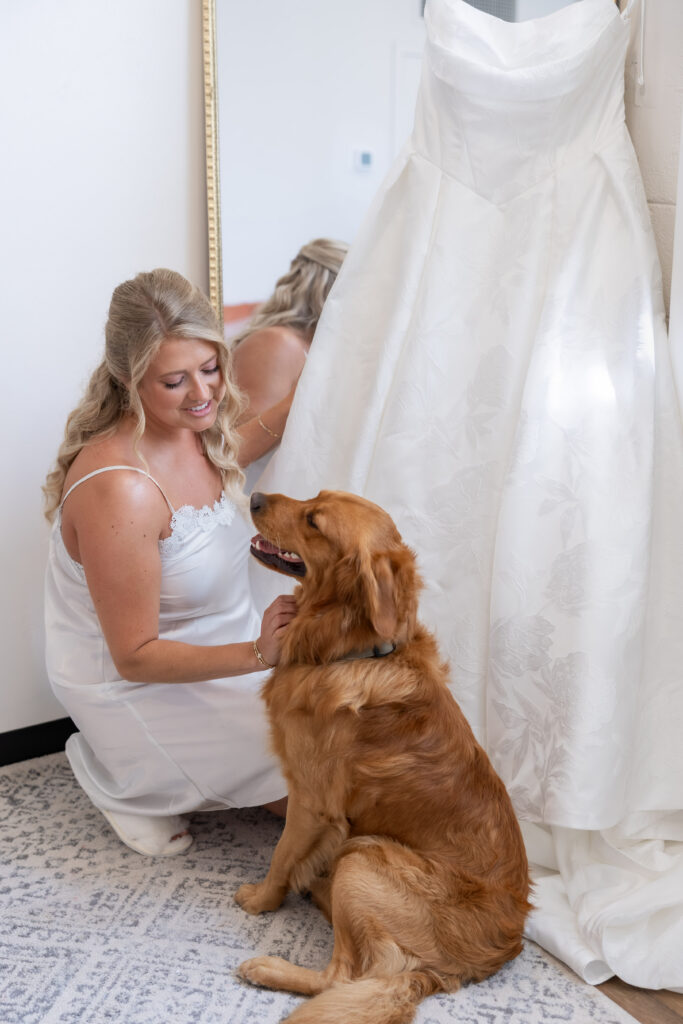 Bride getting ready for her in Starkville, Mississippi at The Hill and Moor.