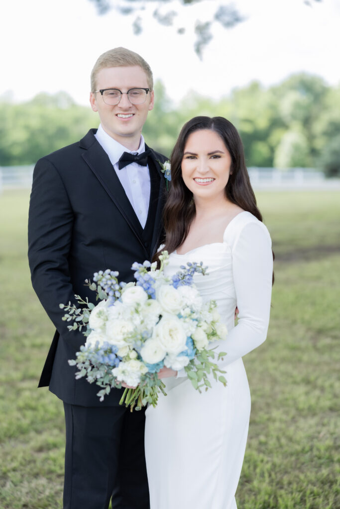 Bride and Groom Portrait at a wedding in Starkville, MS.