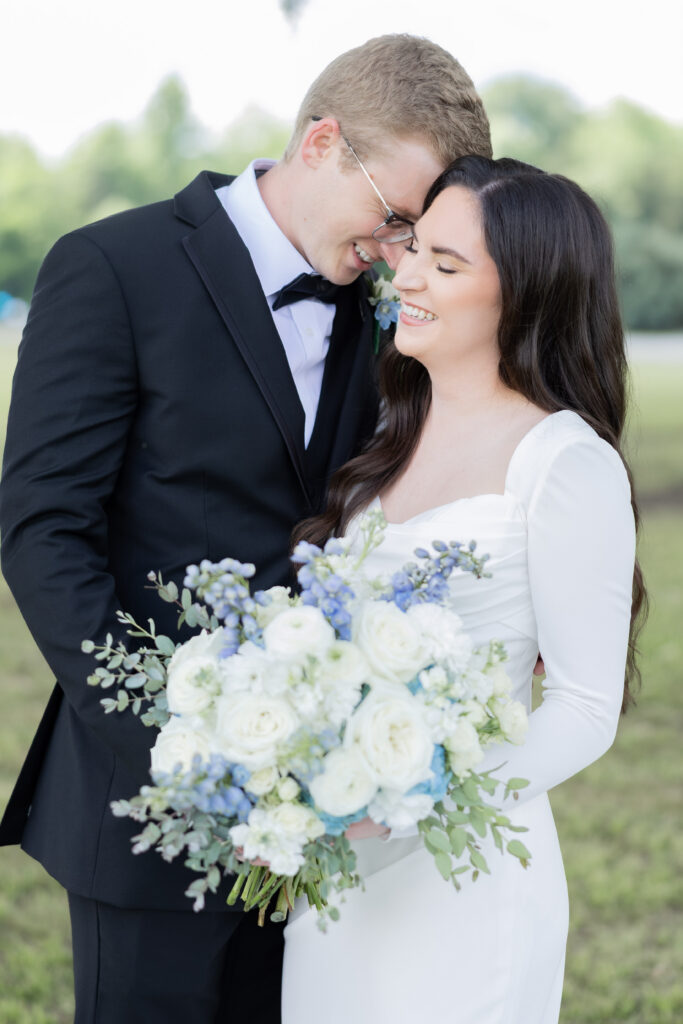 Bride and Groom Portrait at a wedding in Starkville, MS.