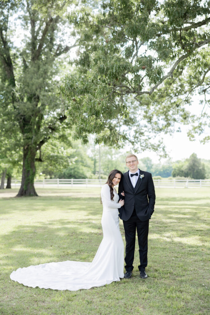 Bride and Groom Portrait at a wedding in Starkville, MS.