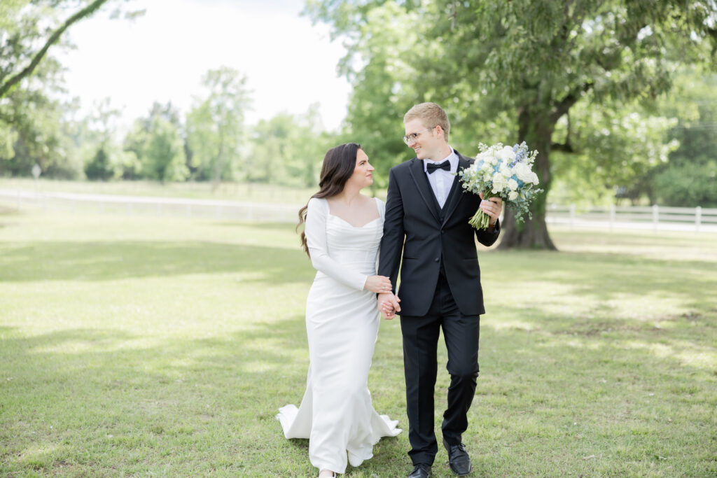 Bride and Groom Portrait at a wedding in Starkville, MS.