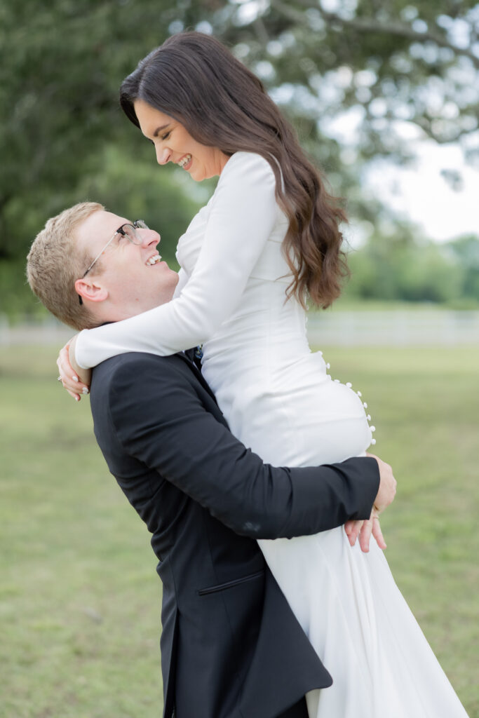 Bride and Groom Portrait at a wedding in Starkville, MS.
