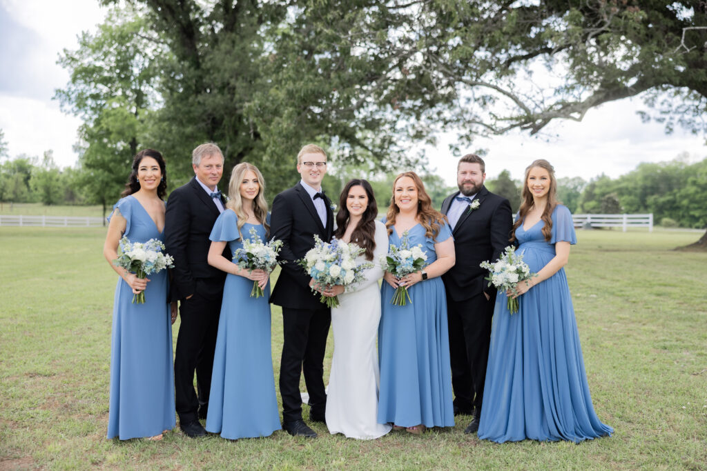 Bridal Party Portrait at a wedding in Starkville, MS.