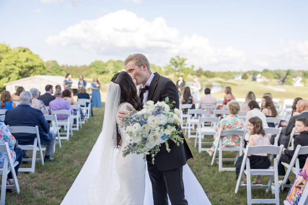 Bride and Groom during wedding ceremony in Starkville, MS