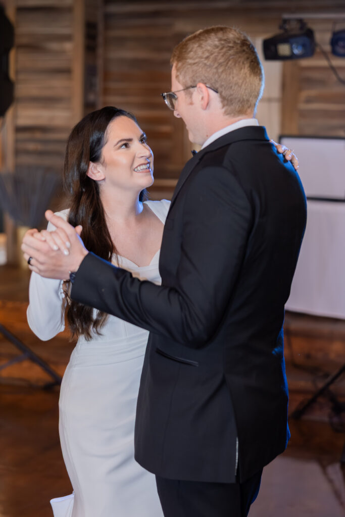 Bride and Groom Dancing at their wedding in Starkville, MS.