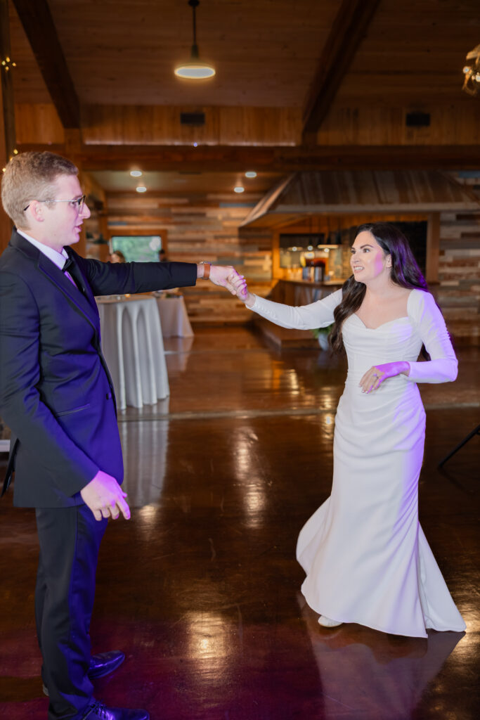 Bride and Groom Dancing at their wedding in Starkville, MS.