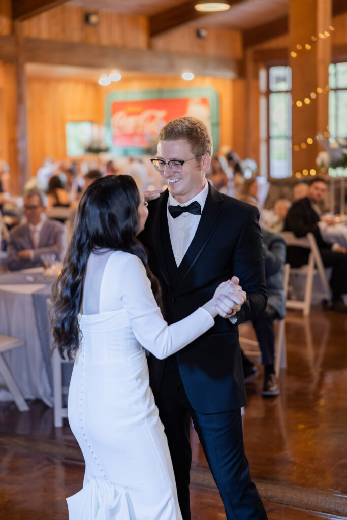 Bride and Groom Dancing at their wedding in Starkville, MS.