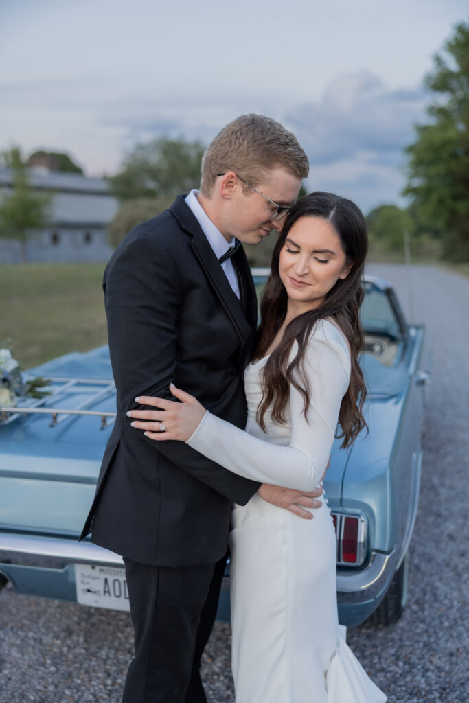 Bride and Groom Portrait at a wedding in Starkville, MS.