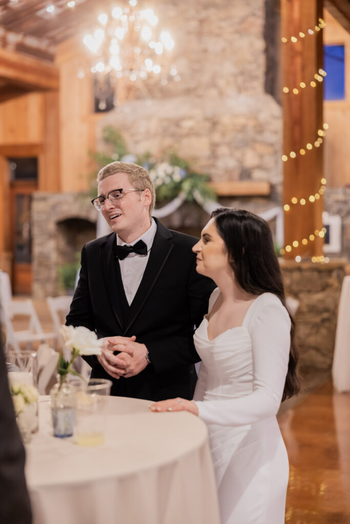 Bride and Groom at their wedding in Starkville, MS.