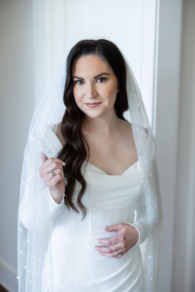 Bride getting ready for wedding in Starkville, MS.